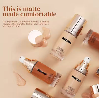 OEM ODM SPF 35 Long Lasting Concealer Foundation Waterproof Moisturizing Mineral Matte Full Coverage Liquid Foundation