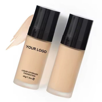 Private Label 10 Colors Creamy Full Coverage Waterproof Vegan Long Lasting Moisturizing Liquid Foundation for Dark Skin