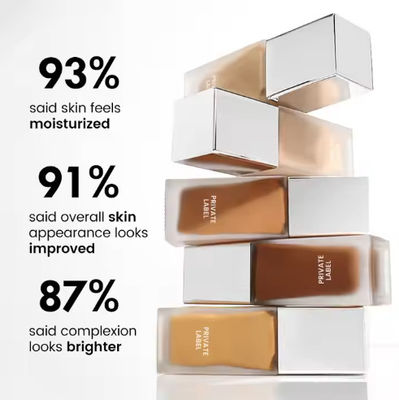 Custom Logo Low Moq Mineral Collagen Serum Full Coverage Dewy Foundation Face Liquid Makeup Vegan Foundation for Black Women