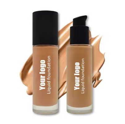 Wholesale Natural Mineral Face Cream Liquid Foundation Waterproof Sunscreen Full Coverage Concealer Light Fair Skin Tones Female
