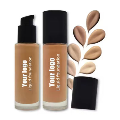 Wholesale Natural Mineral Face Cream Liquid Foundation Waterproof Sunscreen Full Coverage Concealer Light Fair Skin Tones Female