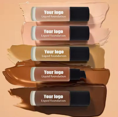 Wholesale Natural Mineral Face Cream Liquid Foundation Waterproof Sunscreen Full Coverage Concealer Light Fair Skin Tones Female