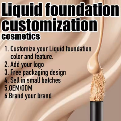 Wholesale Natural Mineral Face Cream Liquid Foundation Waterproof Sunscreen Full Coverage Concealer Light Fair Skin Tones Female