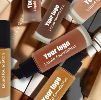 Wholesale Natural Mineral Face Cream Liquid Foundation Waterproof Sunscreen Full Coverage Concealer Light Fair Skin Tones Female
