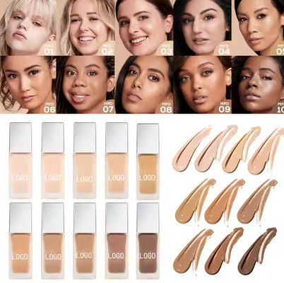 Wholesale Customized Logo Vegan Full Coverage Foundation Waterproof Oil Free Hydrating Matte Liquid Foundation Makeup Foundation