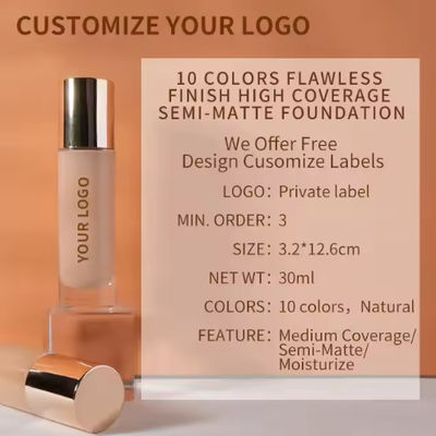 Lightweight Full Coverage Foundation Private Label Natural Makeup Foundation Liquid Foundation Makeup