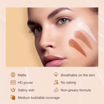 Private Label Matte Makeup Beauty Foundation For All Skin Types 154 Colors Available-3 Shades White Black Skin Place