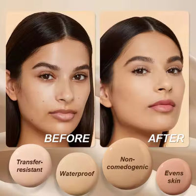 Private Label Matte Makeup Beauty Foundation For All Skin Types 154 Colors Available-3 Shades White Black Skin Place