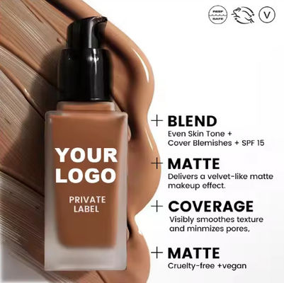 OEM/ODM Logo Low Moq Mineral Collagen Serum Full Coverage Dewy Foundation Face Liquid Makeup Vegan Foundation for Black Women