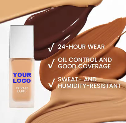 OEM/ODM Logo Low Moq Mineral Collagen Serum Full Coverage Dewy Foundation Face Liquid Makeup Vegan Foundation for Black Women
