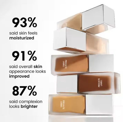 OEM/ODM Logo Low Moq Mineral Collagen Serum Full Coverage Dewy Foundation Face Liquid Makeup Vegan Foundation for Black Women