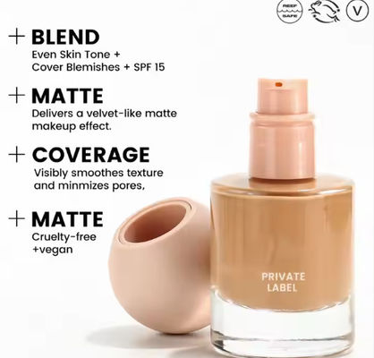 OEM/ODM Wholesale Private Label Multi Colors Vegan Natural Full Coverage Waterproof Liquid Foundation for Makeup