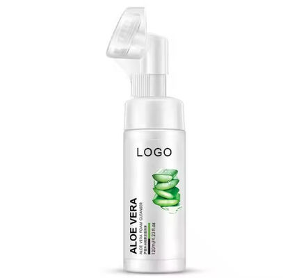OEM / ODM Facial Cleanser Foam Exfoliating Cleansing Mousse Pore Moisture Skin Care Washing Mousse Cleanser with Brush