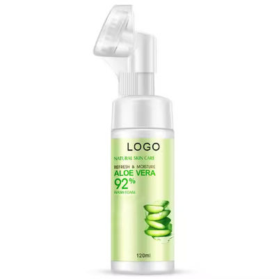 OEM / ODM Facial Cleanser Foam Exfoliating Cleansing Mousse Pore Moisture Skin Care Washing Mousse Cleanser with Brush