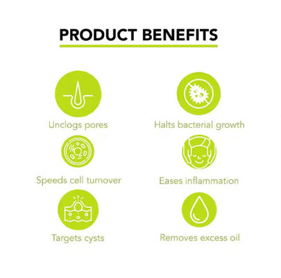 OEM / ODM 10% Benzoyl Peroxide Facial Cleanser Deep Clean Acne Remove Dead Skin Pore Scrub Wash Facial Clean Oil Control Face Care