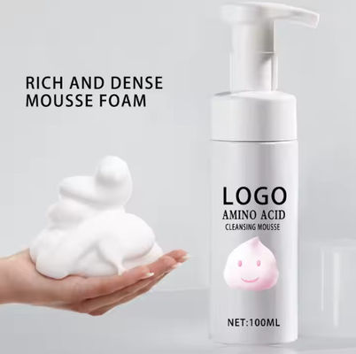 OEM / ODM Facial Skin Care Makeup Cleansing Cleanser NO LOGO 100ml Amino Acid Cleansing Hydrating Foaming Bubble Makeup Remover Cleanser