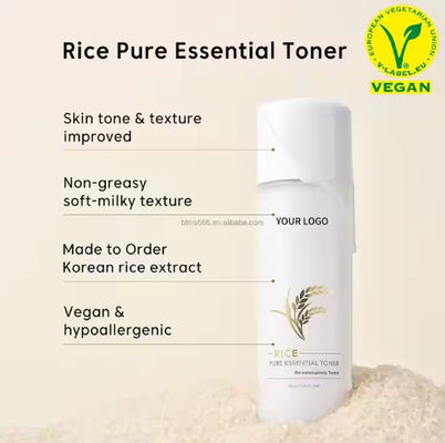 Organic Rice Facial Skin Toner Korean Private Label Wholesaler Face Moisturizer Water Rice Pure Essential Toner