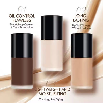 OEM / ODM Professional Private Label Vegan Cosmetics Makeup Custom Logo Full Coverage Matte Waterproof Liquid Foundation