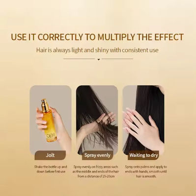 OEM / ODM Customized logo Hair Care Essential Oil Spray Organic Sheen Repair Nourishing Mist Hair Olive Oil