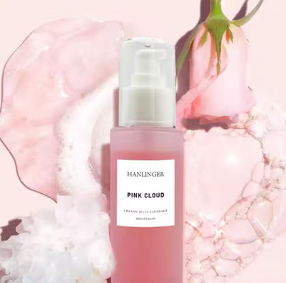 Private Label Face Deep Wash Pink Cloud Cleansing Lotion Gentle Whitening Facial Cleanser