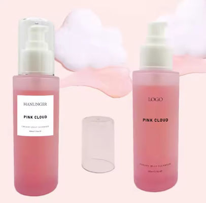 Private Label Face Deep Wash Pink Cloud Cleansing Lotion Gentle Whitening Facial Cleanser