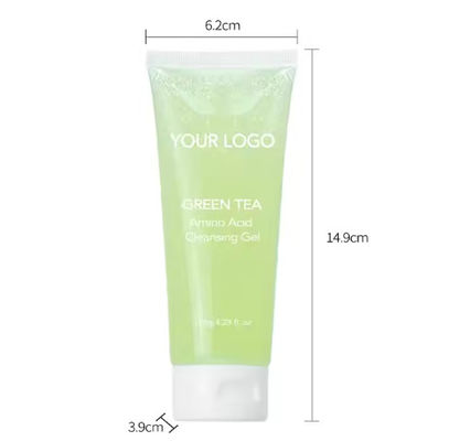 Private Label Face Jelly Cleanser Oil Control Gentle Green Tea Hydrating Amino Acid Facial Cleansing Gel