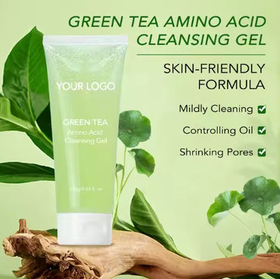 OEM / ODM Özel Etiket Yüz Jelly Temizleyici Yağ Kontrolü Hafif Yeşil Çay Hidratasyonlu Amino Asit Yüz Temizleme Jeli