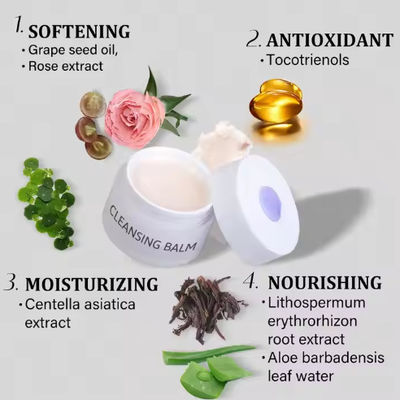 Label Pribadi Bergizi yang lembut Pembersih Wajah yang mendalam Removable Cleansing Balm With Spoon Balm Penghilang Makeup Wajah