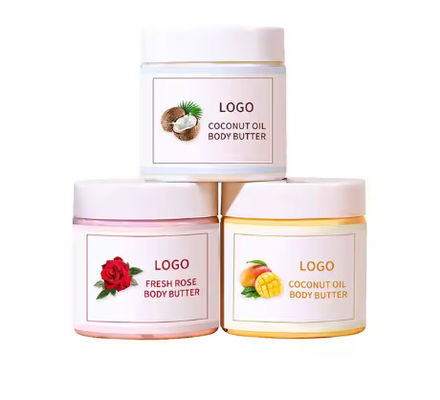 OEM / ODM Wholesales Private Label Natural Rose Coconut Oil Body Whitening Butter Luxury Body Cream Lotion Shea Mango Butter
