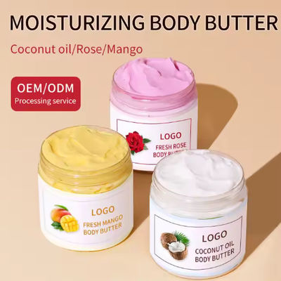 OEM / ODM Wholesales Private Label Natural Rose Coconut Oil Body Whitening Butter Luxury Body Cream Lotion Shea Mango Butter