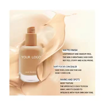 Waterproof Matte Foundation With Full Coverage Natural Ingredients Whitening Effects Dark Skin Mineral Liquid Makeup Concealer