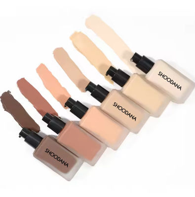 OEM / ODM Makeup Foundation Label Pribadi Penutup Penuh Waterproof Oil Control Panjang tahan Limbah Matte Liquid Foundation 50ml
