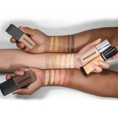 OEM / ODM Makeup Foundation Label Pribadi Penutup Penuh Waterproof Oil Control Panjang tahan Limbah Matte Liquid Foundation 50ml
