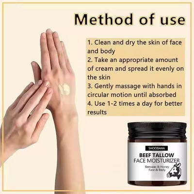 OEM / ODM Private Label Grass Fed Beauty Skin Care Products Beef Tallow and Honey Moisturizing Skincare Face Body Moisturizer Cream Balm