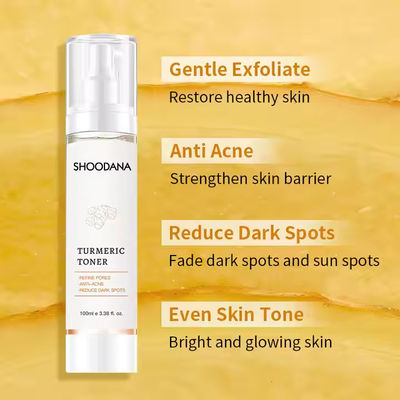 Fabriek Aangepaste Biologische Kurkuma Whitening Verjongende Gezichtstonic Huidverzorging Vitamine C Acne Behandeling Gezichtstonic