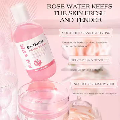 Private Label Damascus Rose Water Gentle Deep Hydrating Moisturizing Face Toner Skin Care Nourishing Rose Water Skin Toner