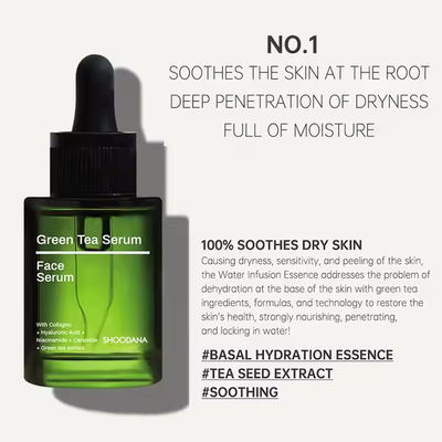 Hydraterend Hyaluronzuur Groene Thee Serum Anti-Aging Anti-Acne Huidverzorging Gezicht Collageen Serum Essence