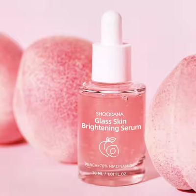 ODM / OEM Private Label Korean Glass Skin Hydrating Brightening Face Serum Peach 70% Niacinamide Serum for Uneven Skin Tone