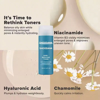 ODM / OEM Chamomile & Niacinamide Brightening Face Toner Hydrating Refreshing Skin Repairing Toner With Soothing Formula
