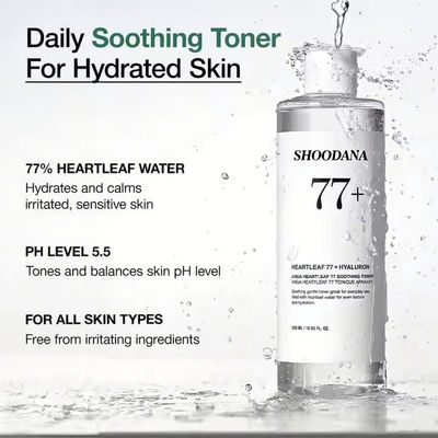 ODM / OEM Private Label Natural Vegan Hydrating Calming Skin Balancing PH Level 77% Heartleaf Water Soothing Face Toner for All Skin