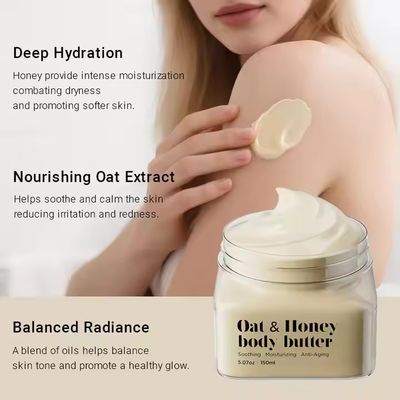 Organic Oatmeal & Honey Whipped Body Butter Ultra Hydrating Moisturizing Lotion for Smooth Skin