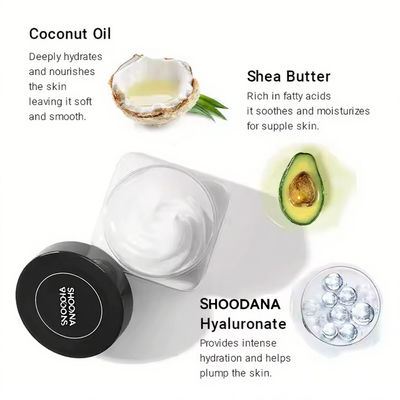 ODM / OEM Private Label Natural Organic Shea Butter Body Butter with Raw Coconut Oil Moisturizing Whitening Coconut Body Butter
