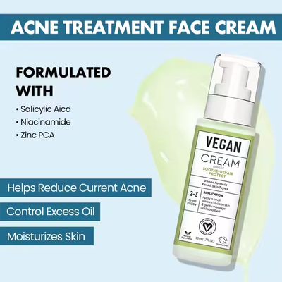 OEM / ODM Private Label Facial Moisturizer Anti-Acne Face Cream Lotion Salicylic Acid Niacinamide Skincare Glycerin Shea Butter