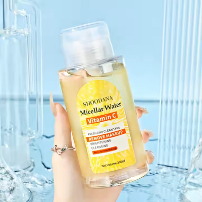 Vitamin C Makeup Remover Water with Pump Head Facial Cleanser Makeup Remove Face/ Lip/ Eyelash Vitamin C Micellar Water