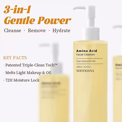 Organic Amino Acid 3-in-1 Gentle Pore Cleanser Deep Cleansing Pure Cleansing Oil Makeup Remover Moisture Lock