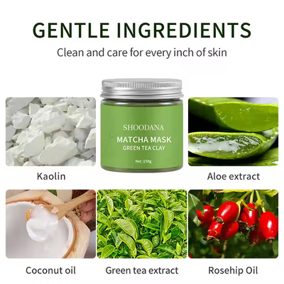 Face Skin Care Factory Custom Logo Matcha Mud Clay Mask 150g Korean Organic Green Tea Clay Mask Private Label