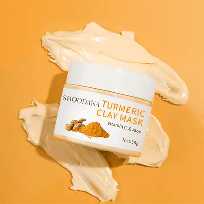Private Label Natural Vitamin C Whitening Face Mud Clay Mask Custom Logo 50g Anti Wrinkle Hyrating Turmeric Clay Mask in Stock