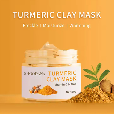 Private Label Natural Vitamin C Whitening Face Mud Clay Mask Custom Logo 50g Anti Wrinkle Hyrating Turmeric Clay Mask in Stock