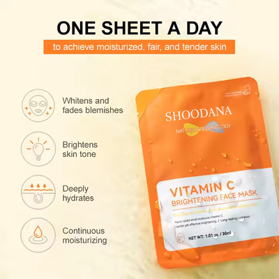 Vitamin C Brightening Face Mask 30ml*5 Private Label Organic Deep Moisturizing Hydrating Face Sheet Mask