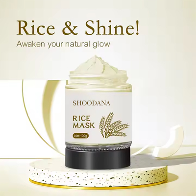 Bulk Vegan Organic Clay Face Mask Deep Cleansing Oil Control Rice Mask Brightening Rice Face Mask